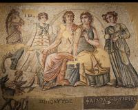 A Roman Mosaic Panel with Hippolytus and Phaedra