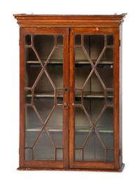 A Country Chippendale Stained Pine Hanging Cabinet