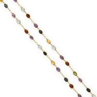 Multigem and Yellow Gold Necklace