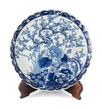 A Japanese Export Blue and White Porcelain Lobed Charger