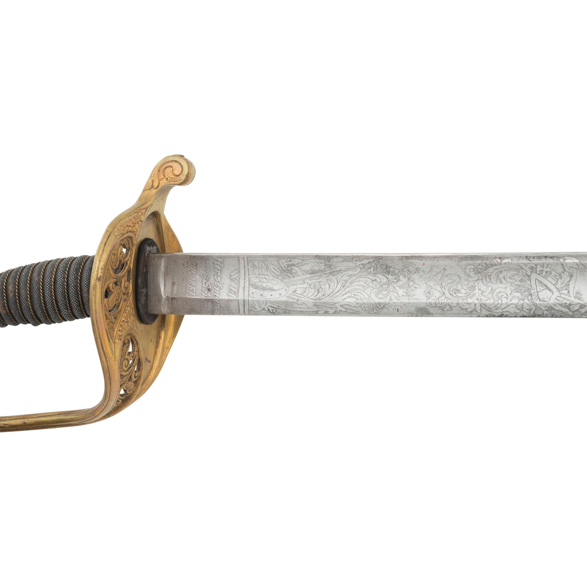 Model 1850 Foot Officers Sword Inscribed to Lt. James Reeves 24th NJ - Wounded at Fredericksburg & Chancellorsville with CDV