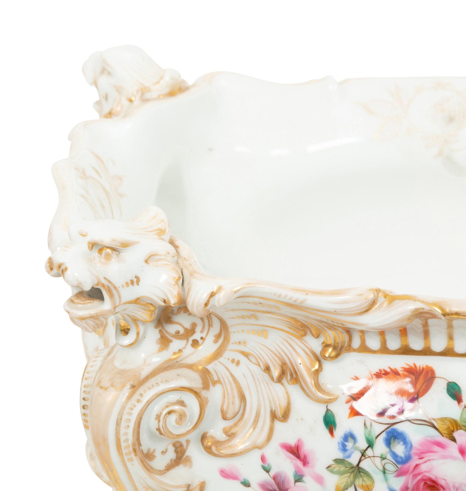 A German Porcelain Polychrome and Gilt Decorated Jardiniere