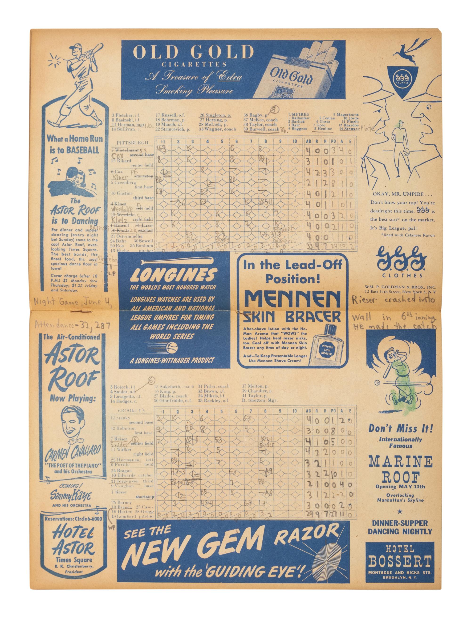 A Group of Over 30 1947-51 Jackie Robinson Brooklyn Dodgers Programs / Scorecards
