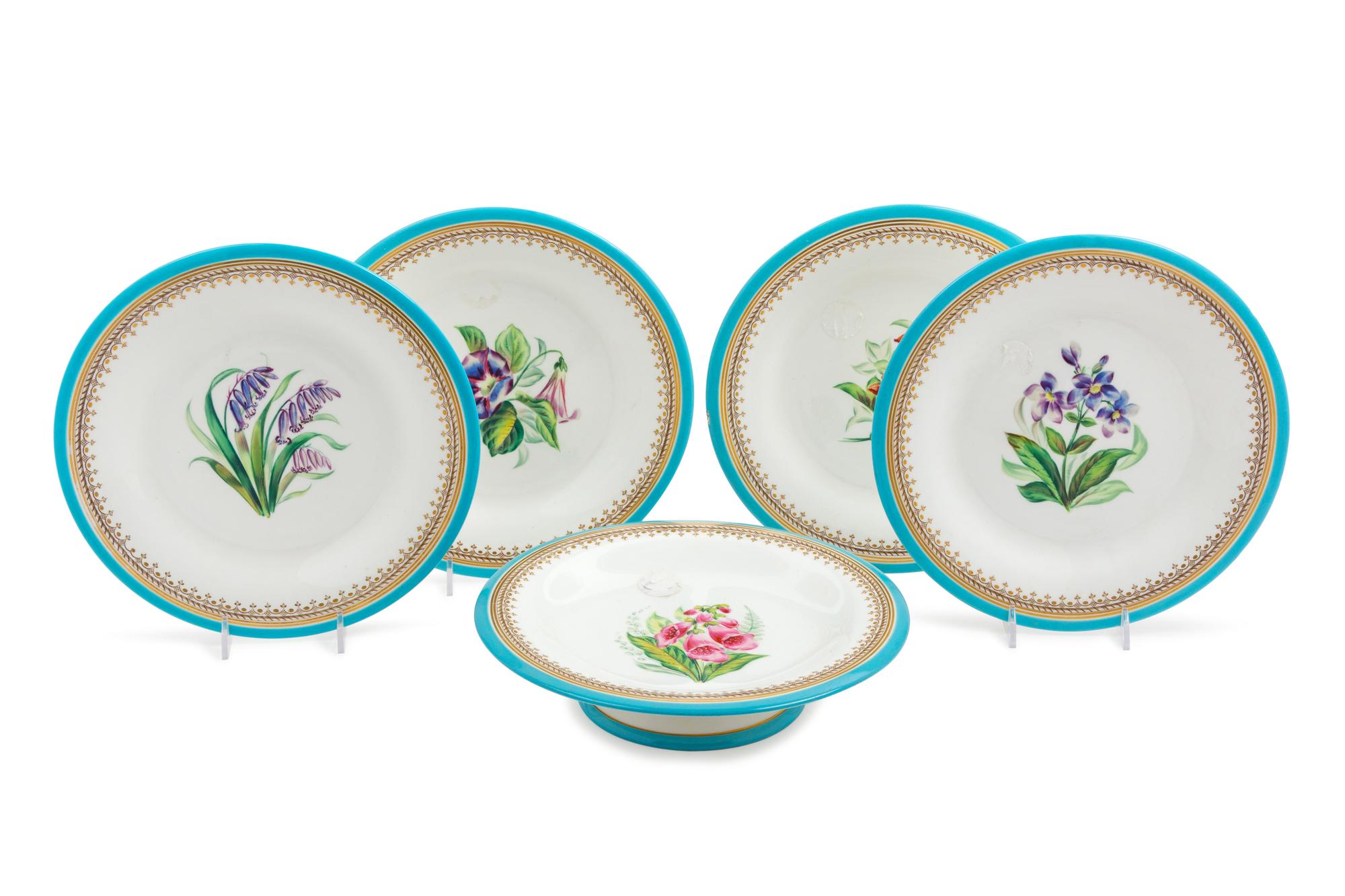 A Partial Worcester Porcelain Dessert Service