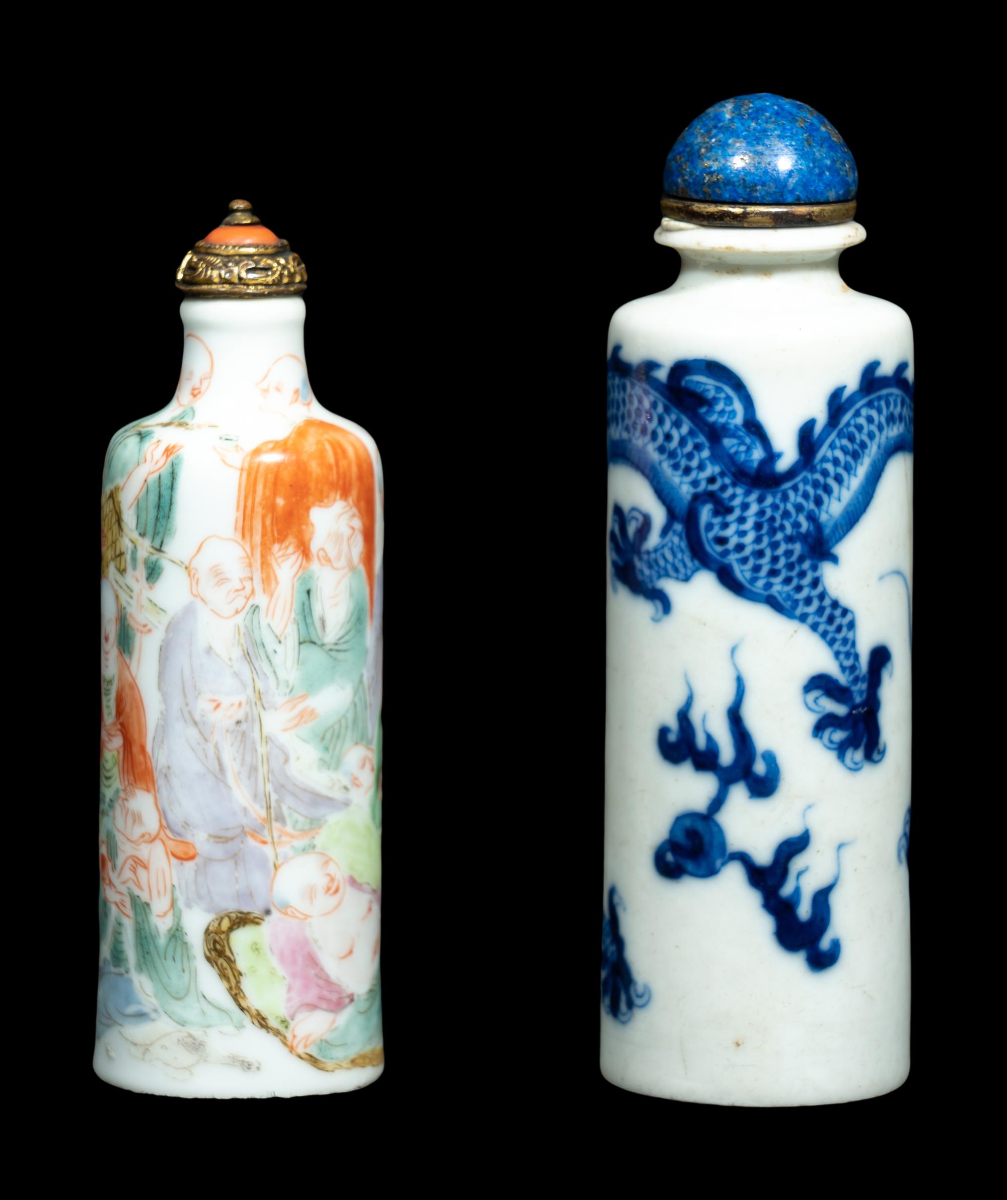 Three Chinese Porcelain Snuff Bottles