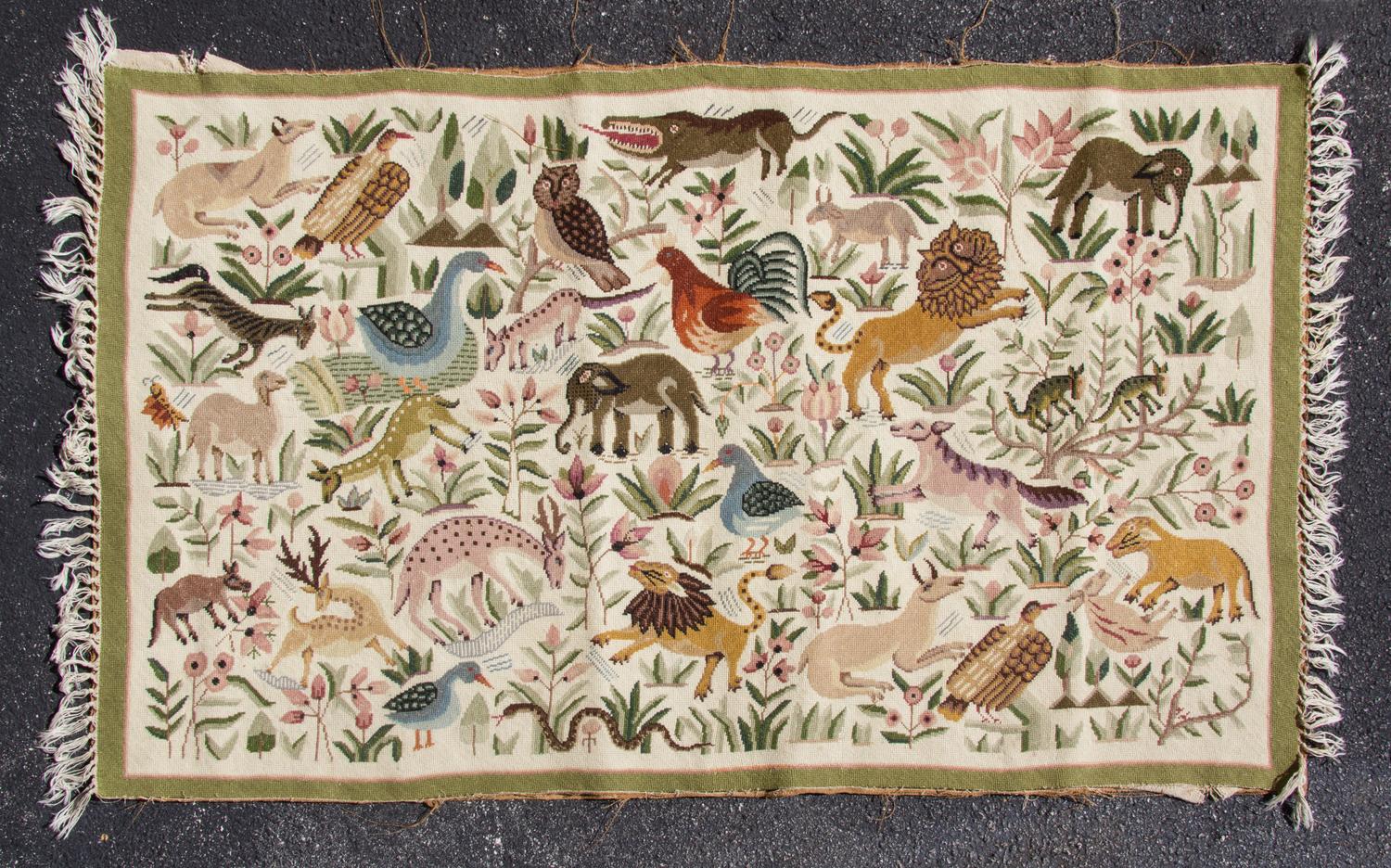 Two Woven Rugs Dimensions of larger 59 inches x 34 inches. — 20TH CENTURY
