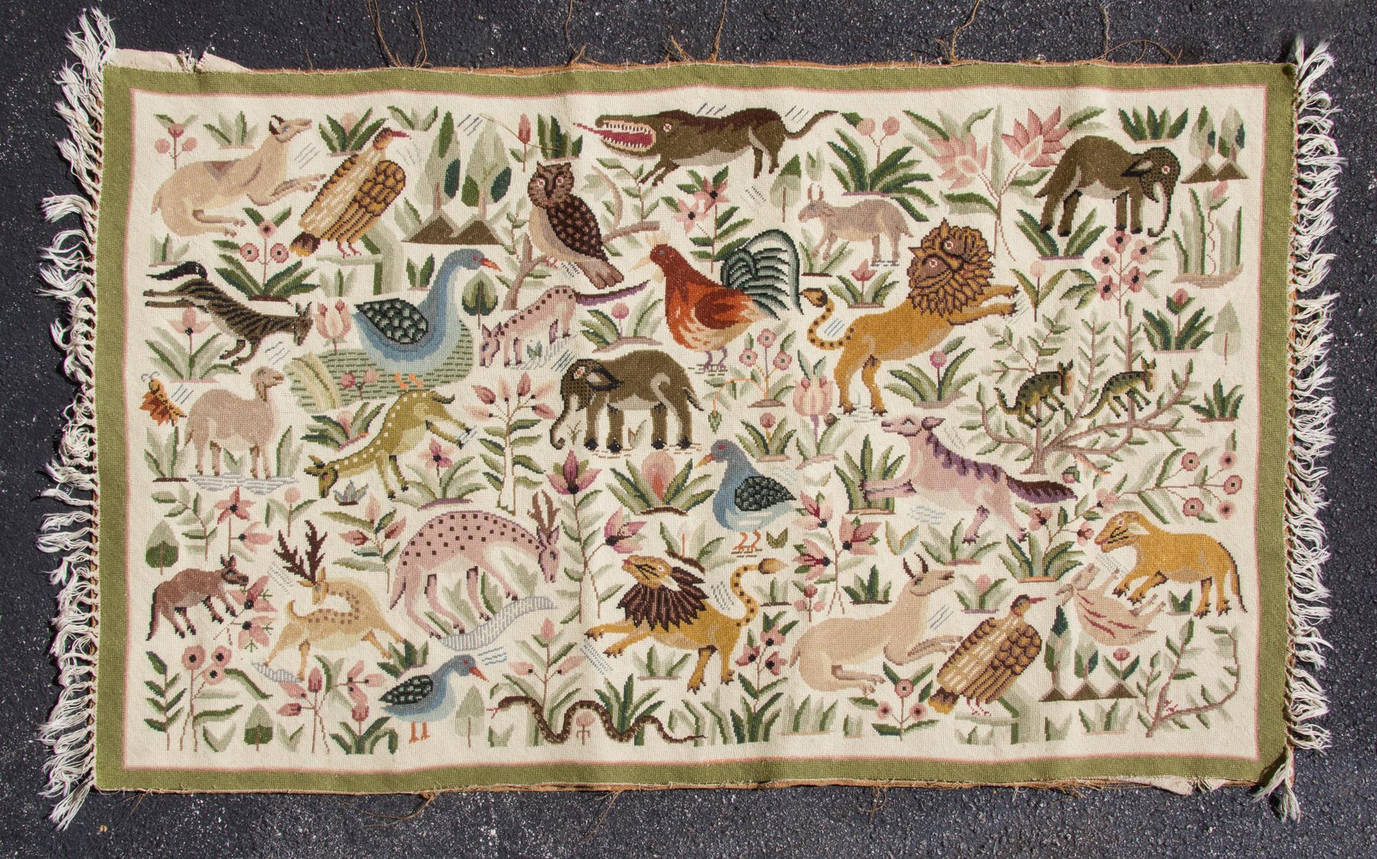 Two Woven Rugs Dimensions of larger 59 inches x 34 inches. — 20TH CENTURY