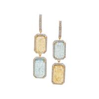 AQUAMARINE, HELIODOR AND DIAMOND EARRINGS