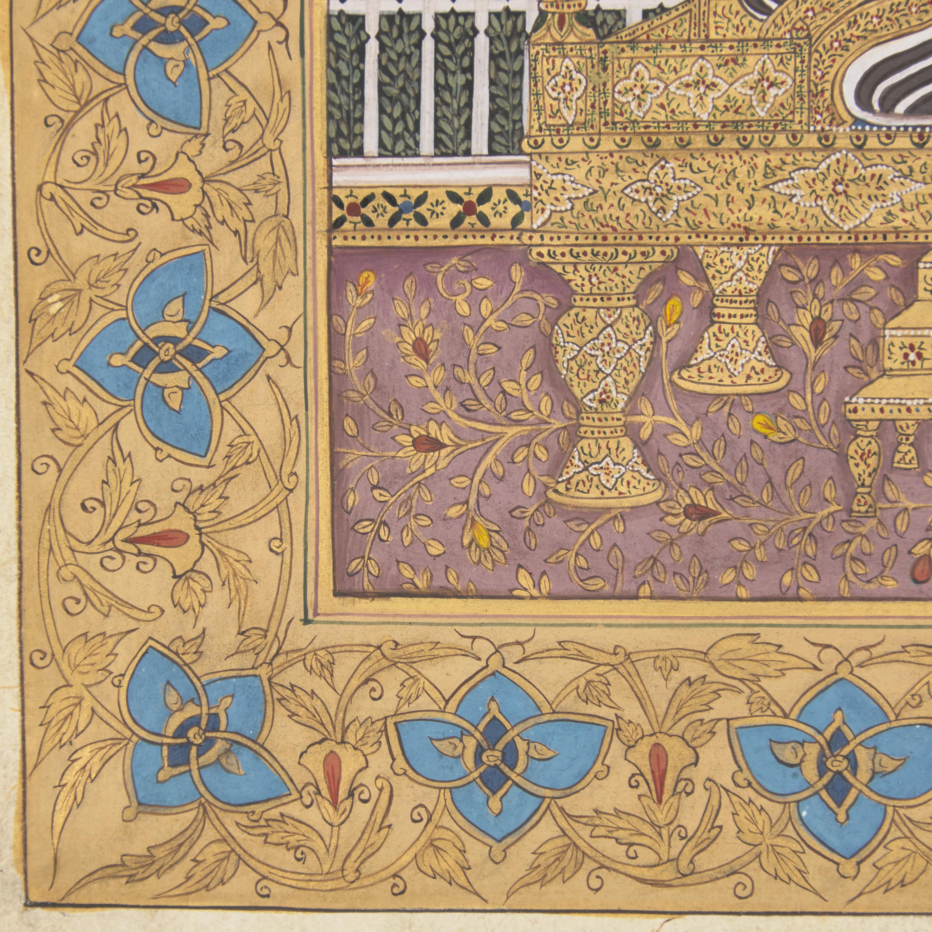 A Painting of Emperor Shah Jahan Seated on the Peacock Throne, North India, 20th Century
