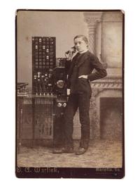 [EARLY PHOTOGRAPHY]. A group of 2 occupational photographs, incl. cabinet card of telephone switchboard operator and possible group of railroad police.