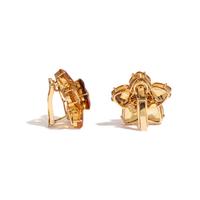 CITRINE AND DIAMOND FLOWER CLIP EARRINGS