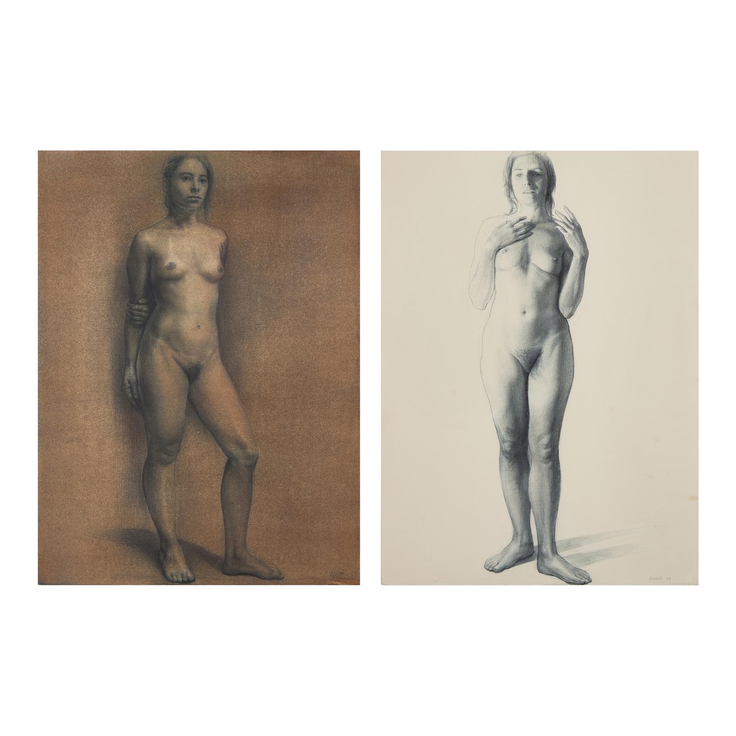 Standing Nude (Annaluisa) and Standing Nude (With One Hand on Chest), A Pair, 1993