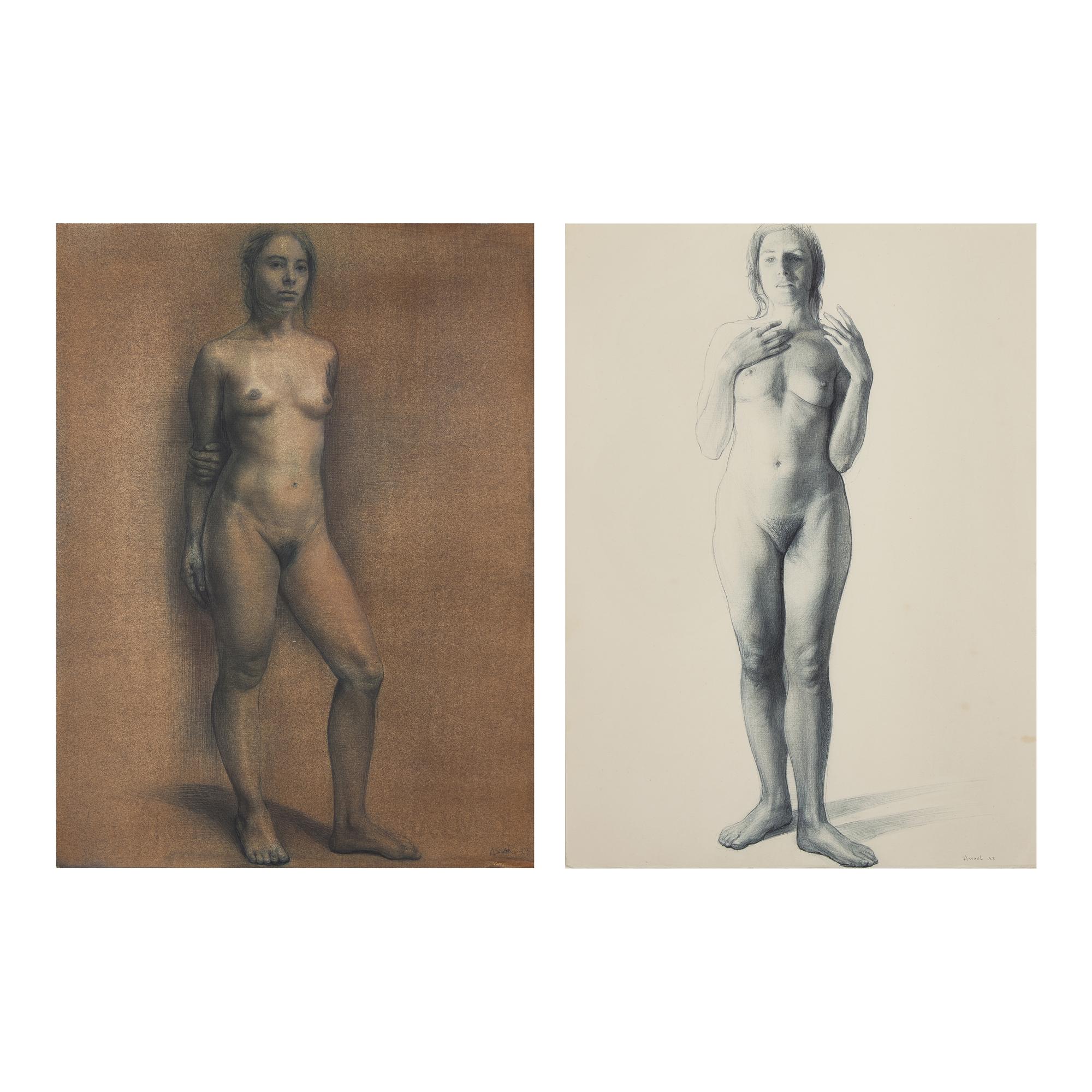 Standing Nude (Annaluisa) and Standing Nude (With One Hand on Chest), A Pair, 1993