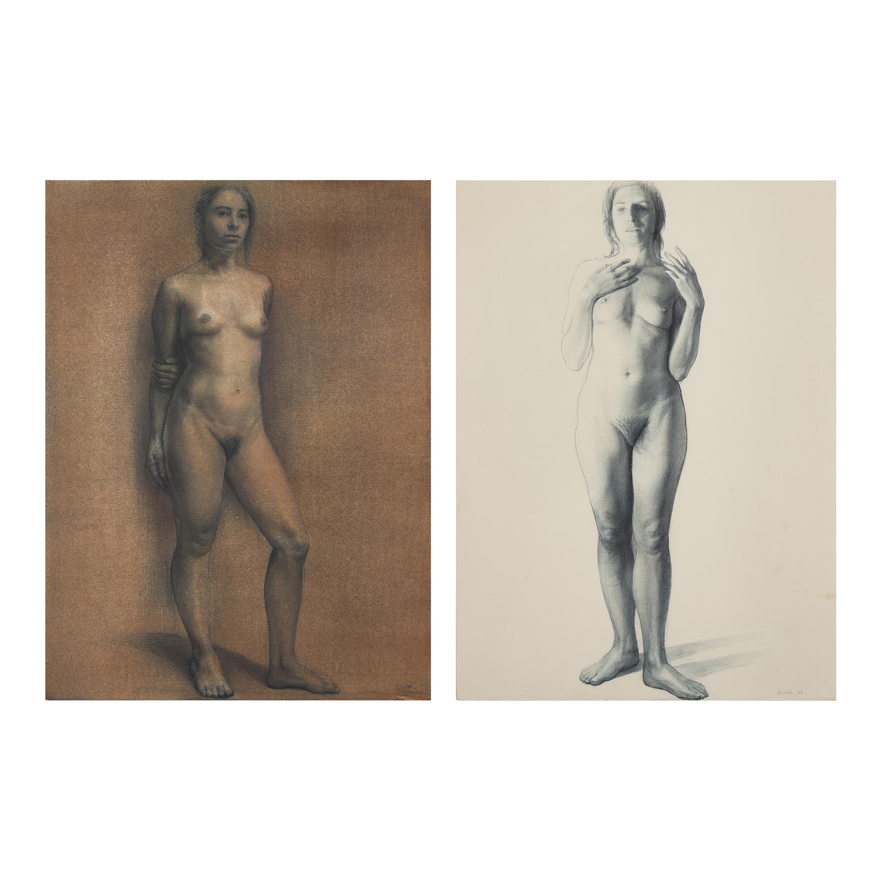Standing Nude (Annaluisa) and Standing Nude (With One Hand on Chest), A Pair, 1993