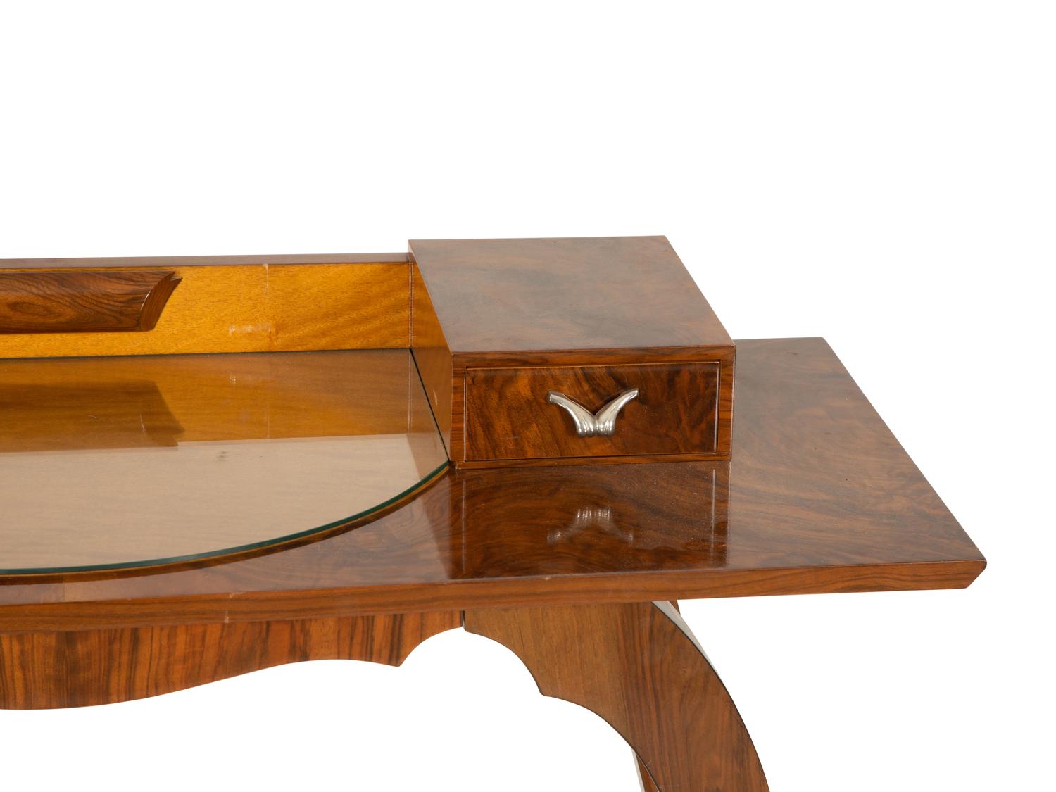A French Art Deco Walnut and Lemon Wood Dressing Table — Early 20th Century