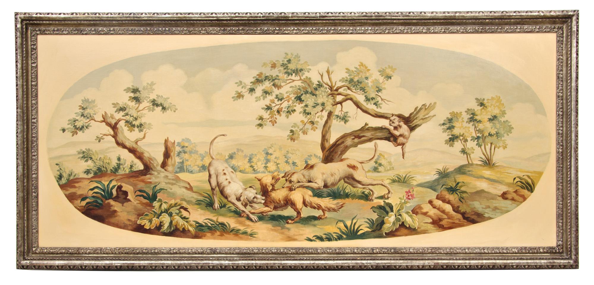 Continental School, (19th century), Hounds at Play
