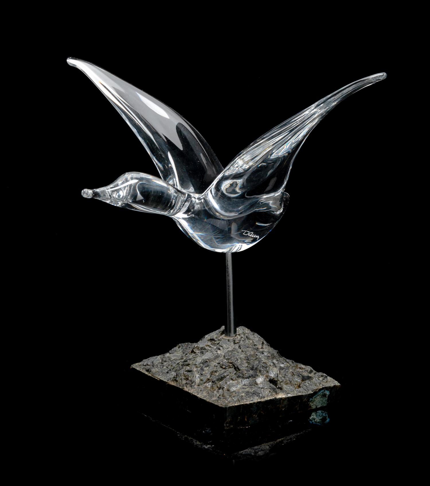 A Daum Seagull Height overall 8 3/4 inches.