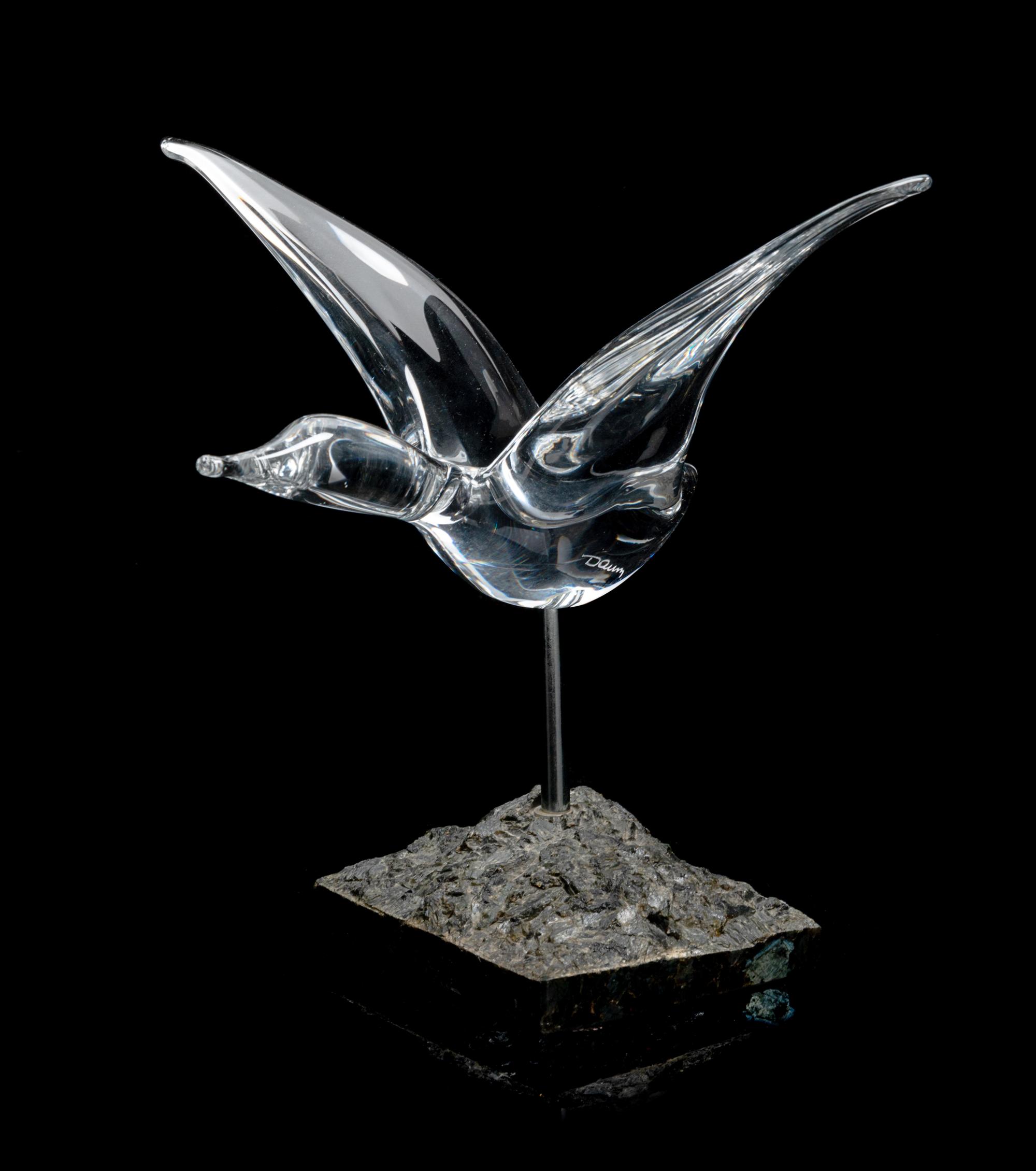 A Daum Seagull Height overall 8 3/4 inches.
