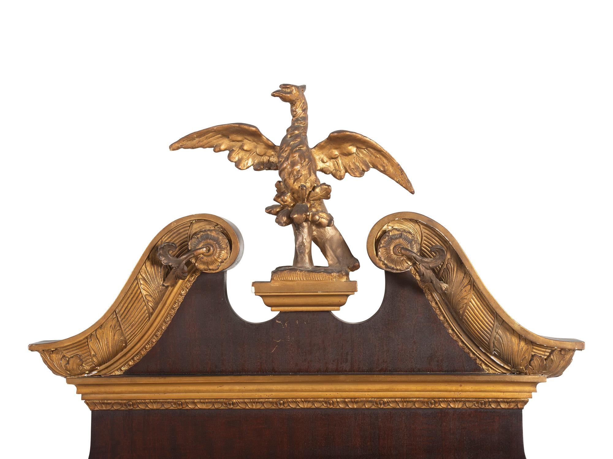 A Chippendale Carved and Parcel Gilt Mahogany Mirror