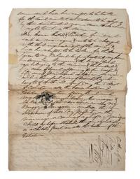 [SLAVERY & ABOLITION]. Manuscript outline for a will with the discussion of enslaved African Americans. Newman, GA, 1851.