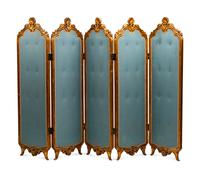 A Louis XV Style Giltwood Five-Fold Floor Screen — 19TH CENTURY