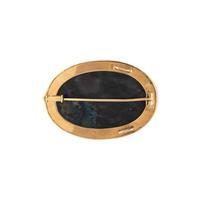 KAUNIS KORU, YELLOW GOLD AND SPECTROLITE BROOCH