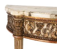An Italian Giltwood Marble-Top Console Table