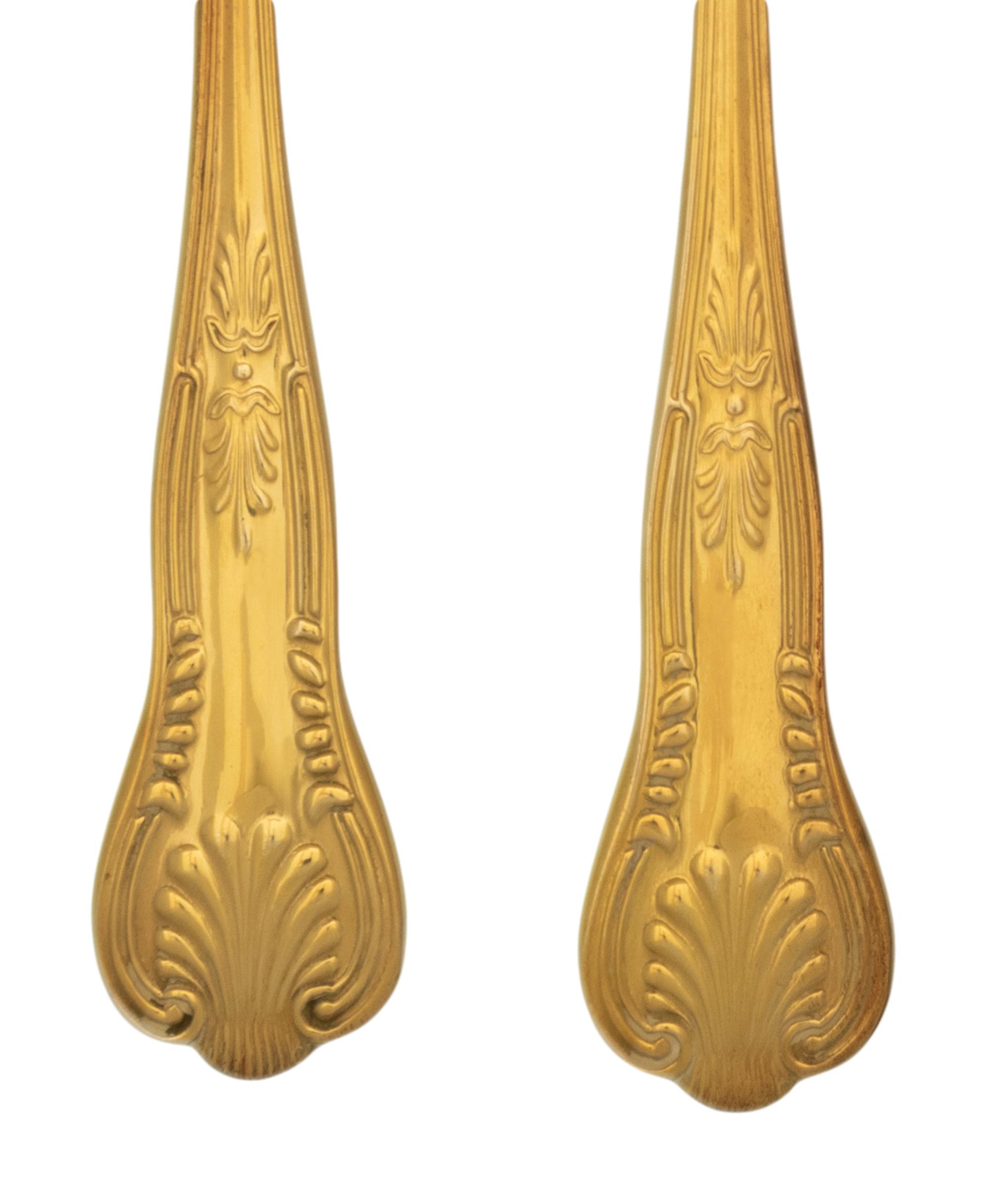 A French Gold-Plated Fish Service for Twelve