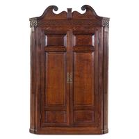 A George III Style Oak Hanging Corner Cupboard
