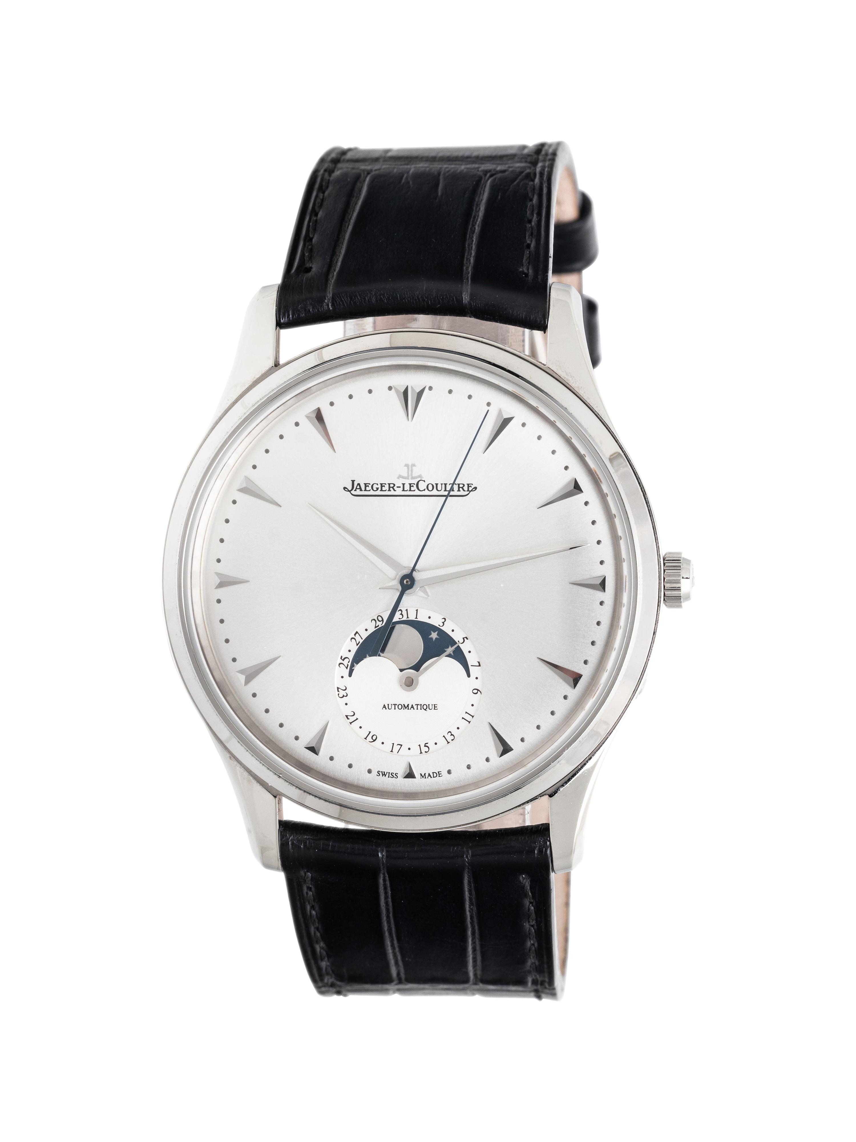 JAEGER-LeCOULTRE, REF. 136.84.20 STAINLESS STEEL 'MASTER ULTRA THIN MOON 39' MOONPHASE WATCH