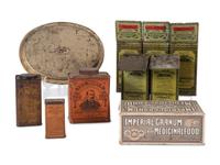Nine Advertising Tins and Tray
