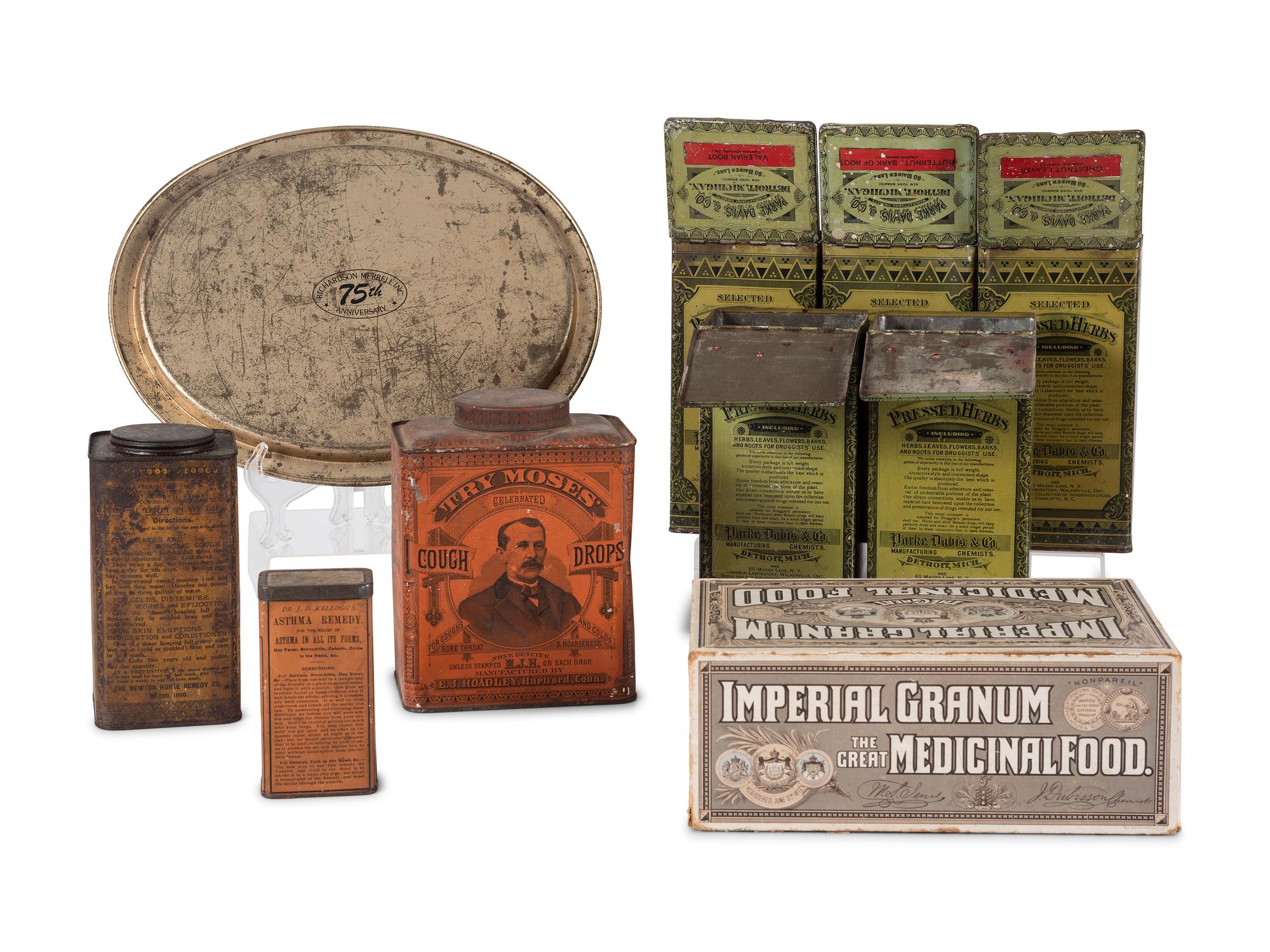 Nine Advertising Tins and Tray