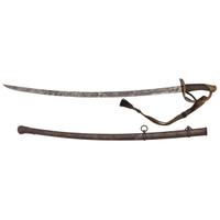 A group of 14 items identified to Captain William L. Curry, Company K, 1st Ohio Volunteer Cavalry, incl. inscribed Model 1840 US Army regulation cavalry saber, belt plate, spurs, and tintype.