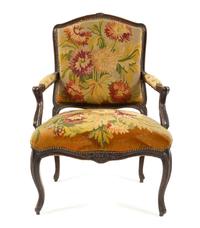 A Louis XV Style Walnut Fauteuil