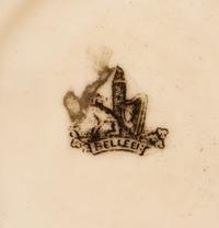 A Belleek Polychrome Decorated Porcelain Ewer, 1863-1897, Height 5 1/2 inches. — 1863-1897,