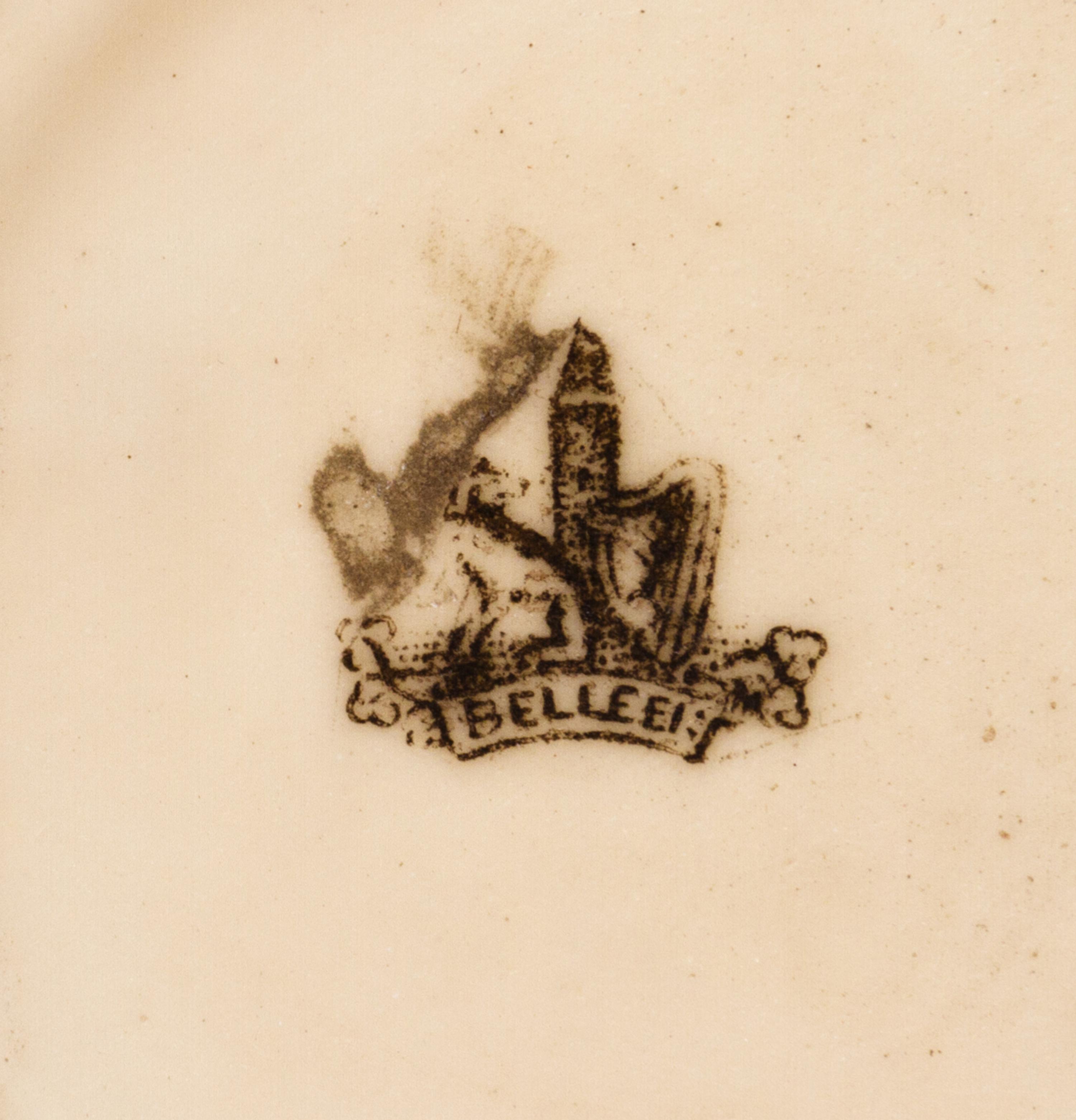 A Belleek Polychrome Decorated Porcelain Ewer, 1863-1897, Height 5 1/2 inches. — 1863-1897,
