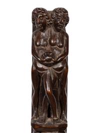 A Pair of Continental Carved Figural Pilasters