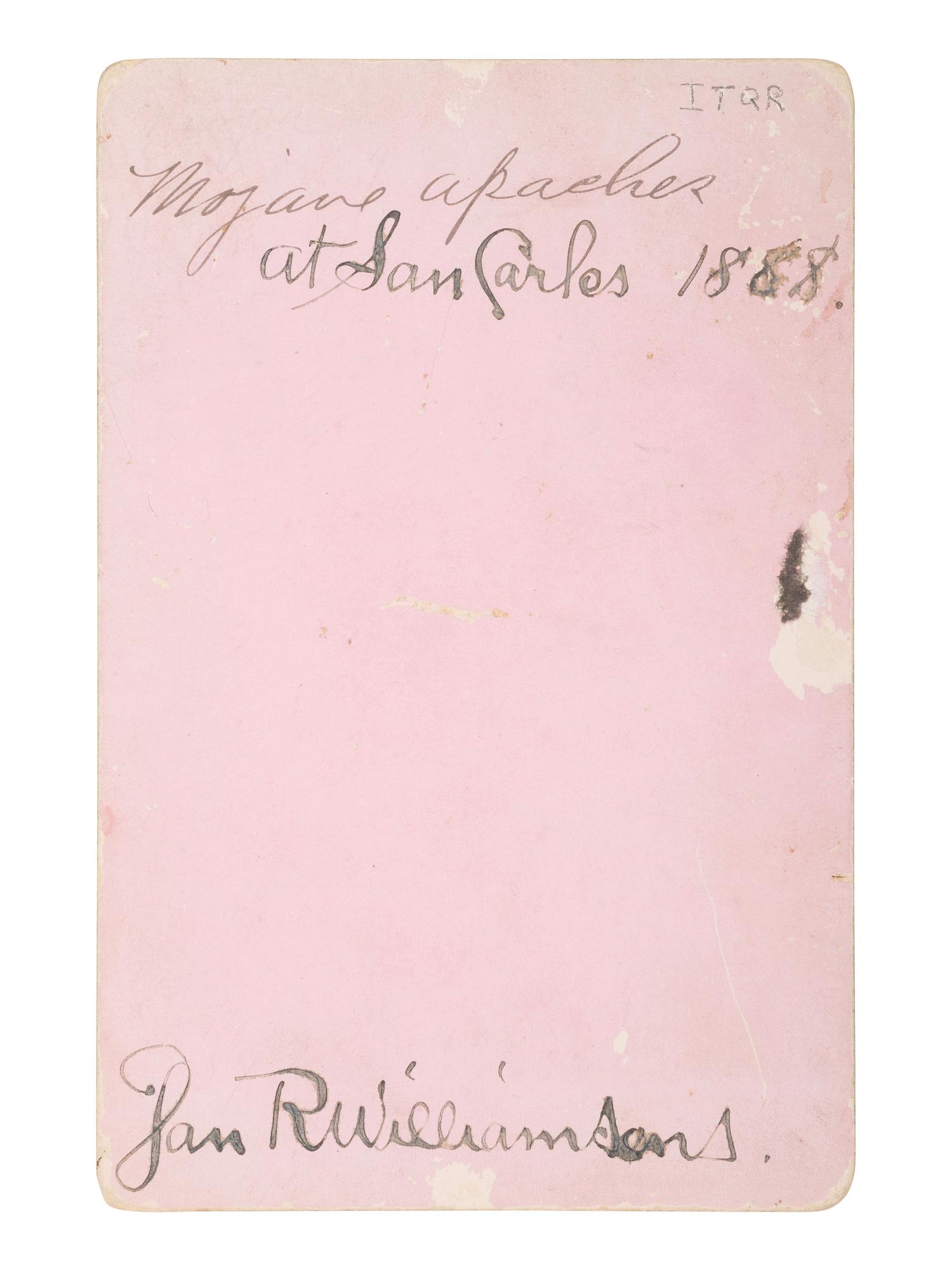 [NATIVE AMERICANS]. BAKER & JOHNSTON, photographers. Cabinet card of Apache prisoners.