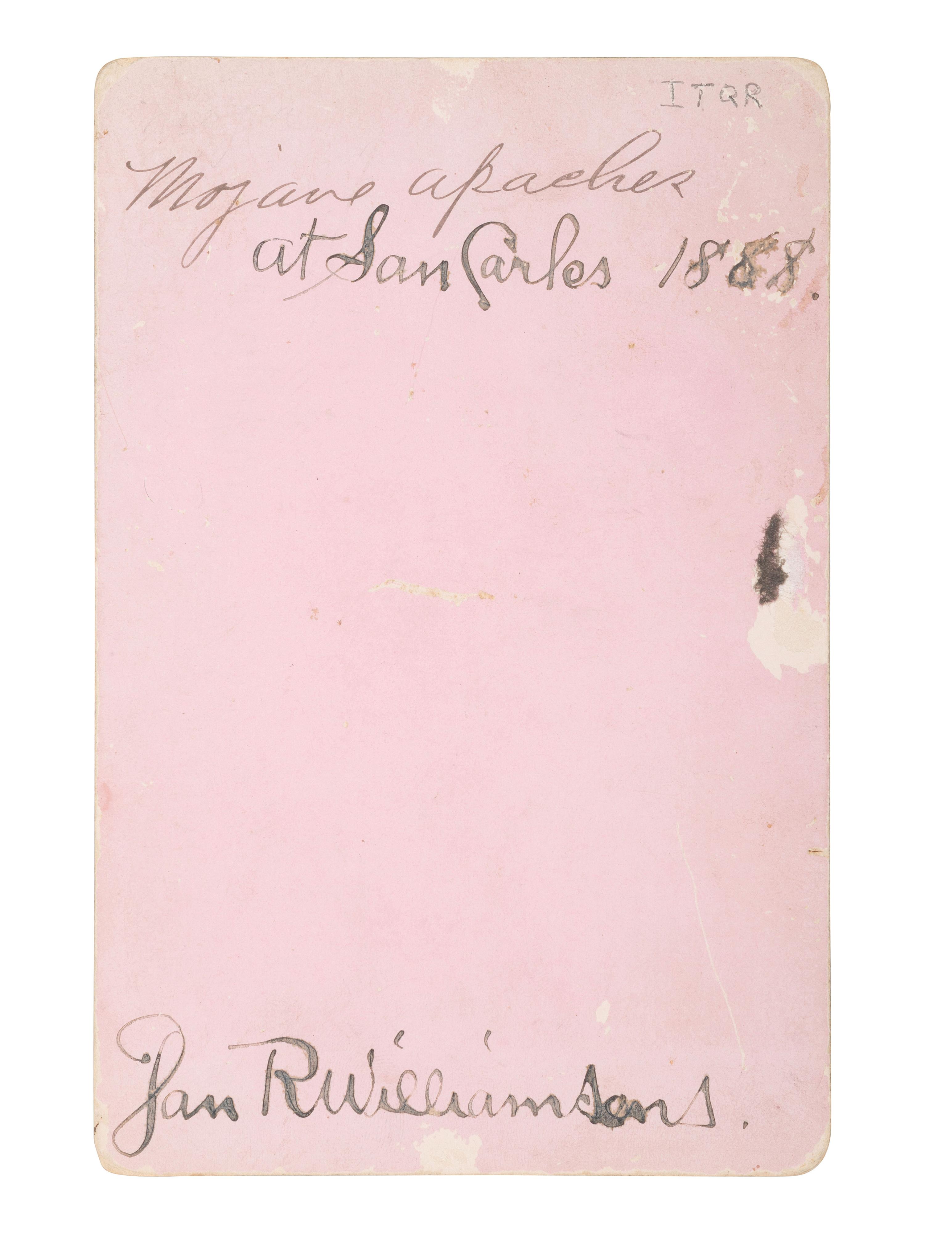 [NATIVE AMERICANS]. BAKER & JOHNSTON, photographers. Cabinet card of Apache prisoners.