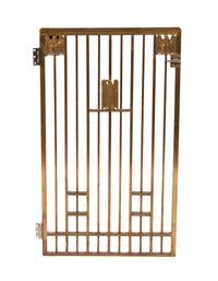A Brass Gate and Railing Set Height 42 1/4 x length 140 3/4 inches.