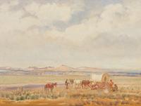 Oscar E. Berninghaus, (American, 1874-1952), Wandering Home Seeker, 1951