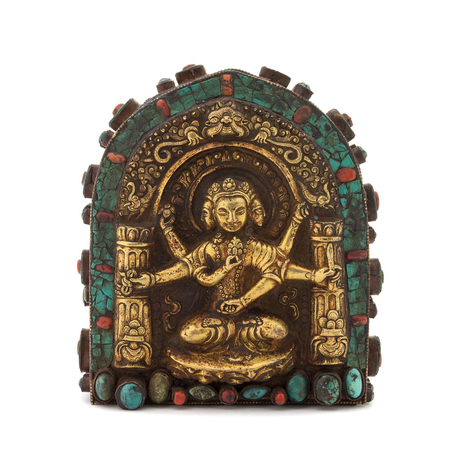 A Tibetan Buddhist Shrine Height 7 1/2 inches.