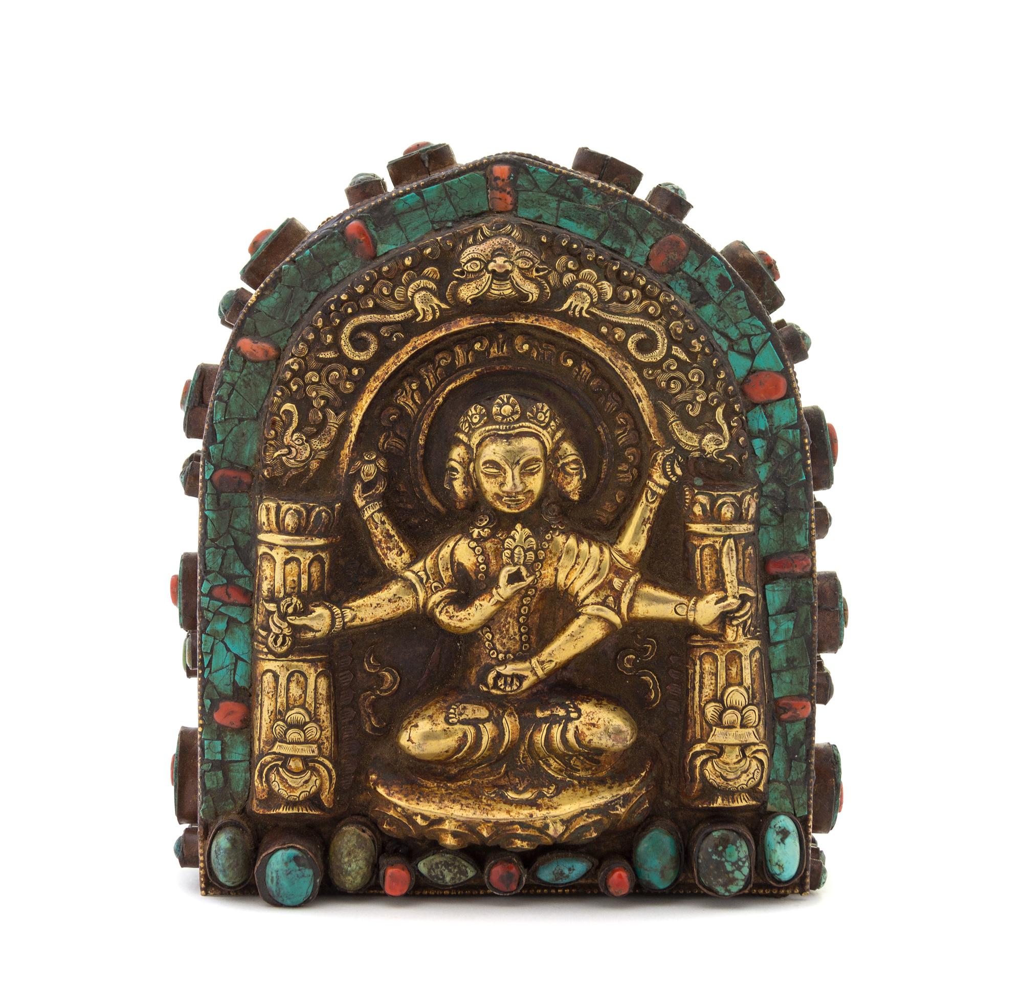 A Tibetan Buddhist Shrine Height 7 1/2 inches.