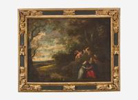 Three Figures in a Landscape with Two Putti