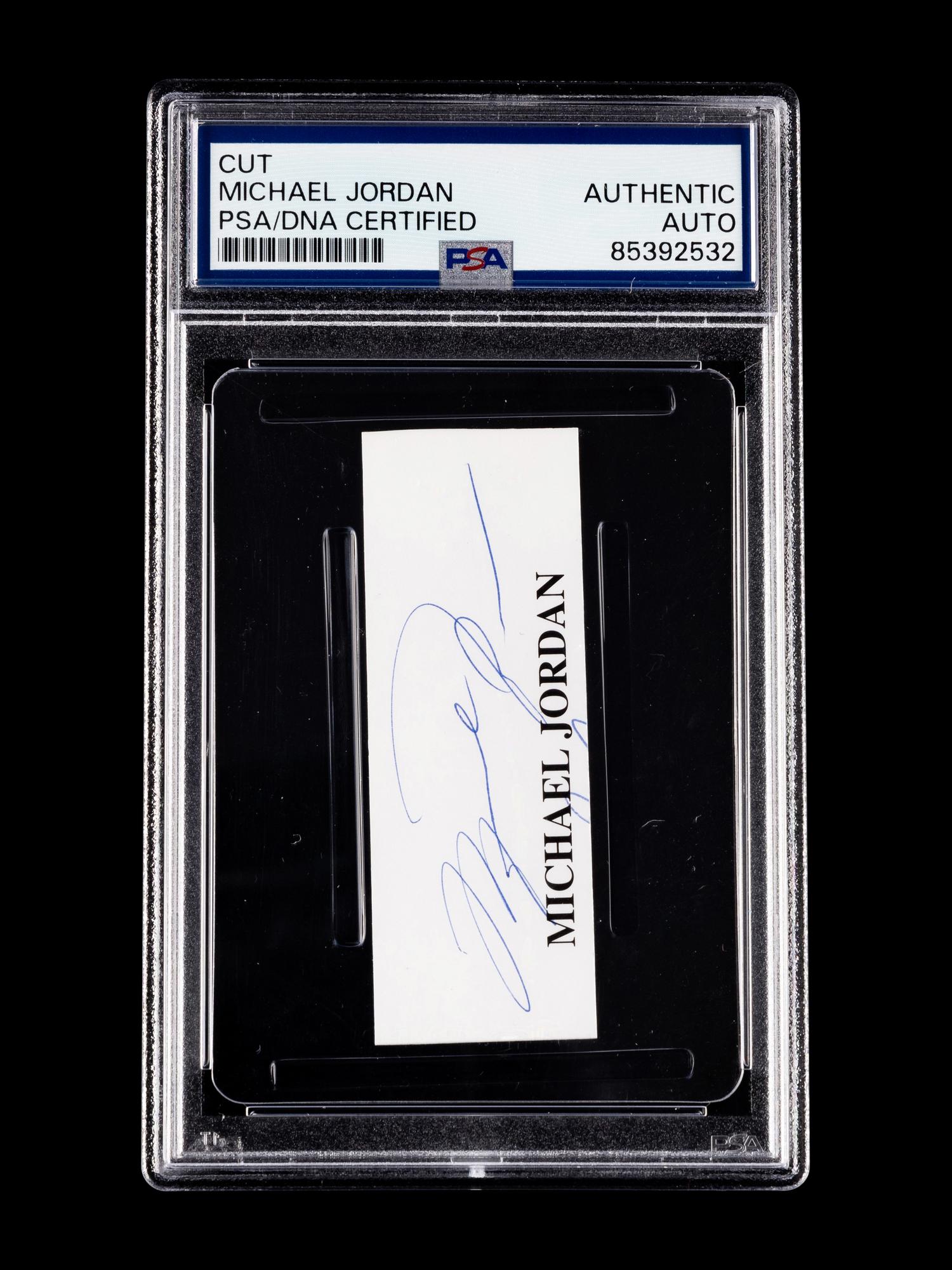 A Michael Jordan Signed Autograph Cut (PSA Encapsualted)