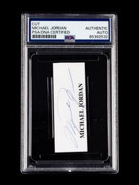 A Michael Jordan Signed Autograph Cut (PSA Encapsualted)