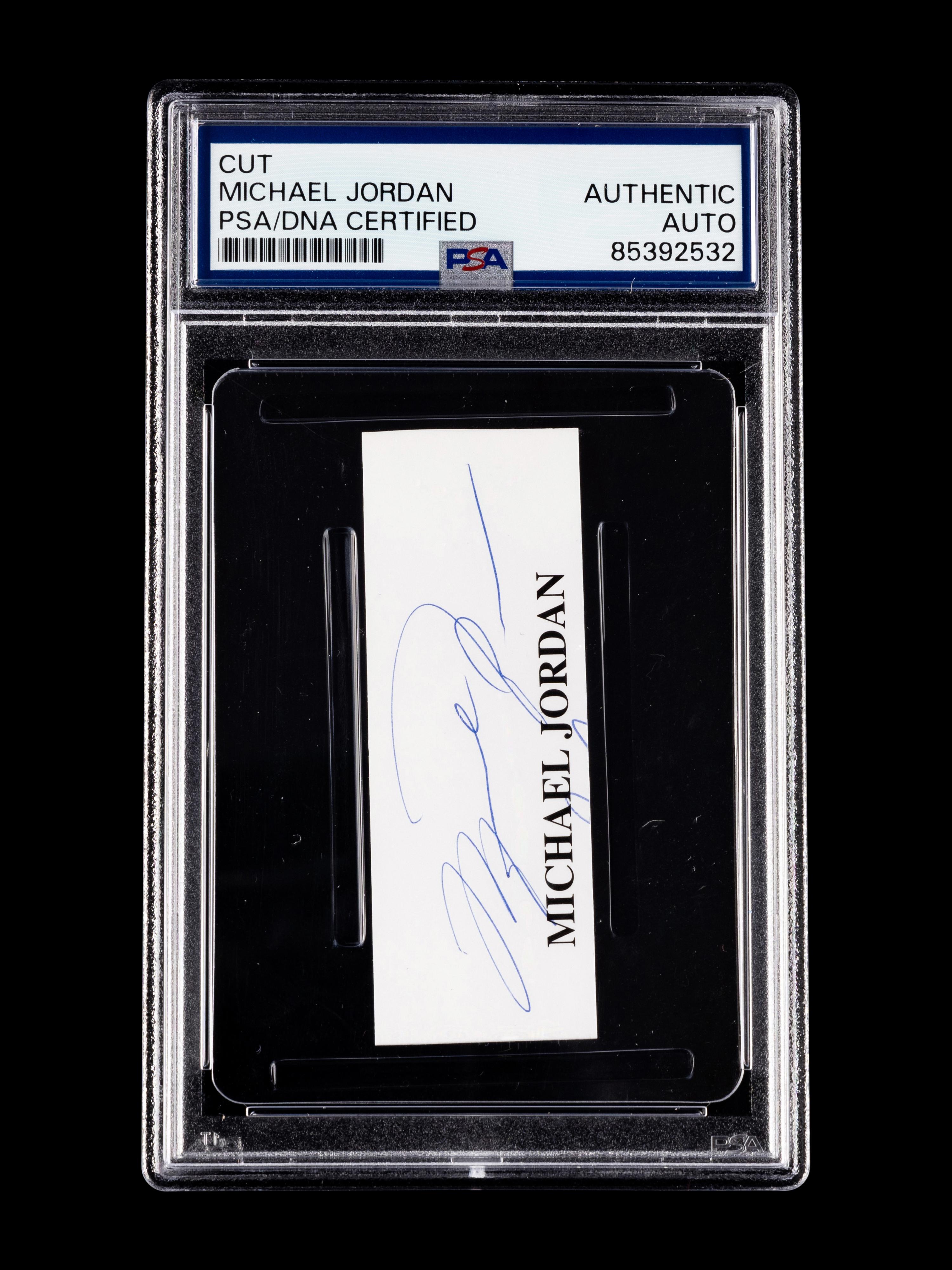 A Michael Jordan Signed Autograph Cut (PSA Encapsualted)