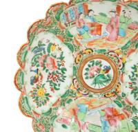 A Rose Medallion Scalloped Edge Porcelain Plate