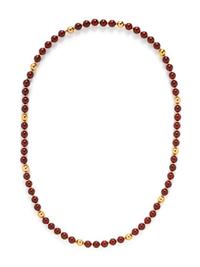 YELLOW GOLD AND CARNELIAN BEAD NECKLACE