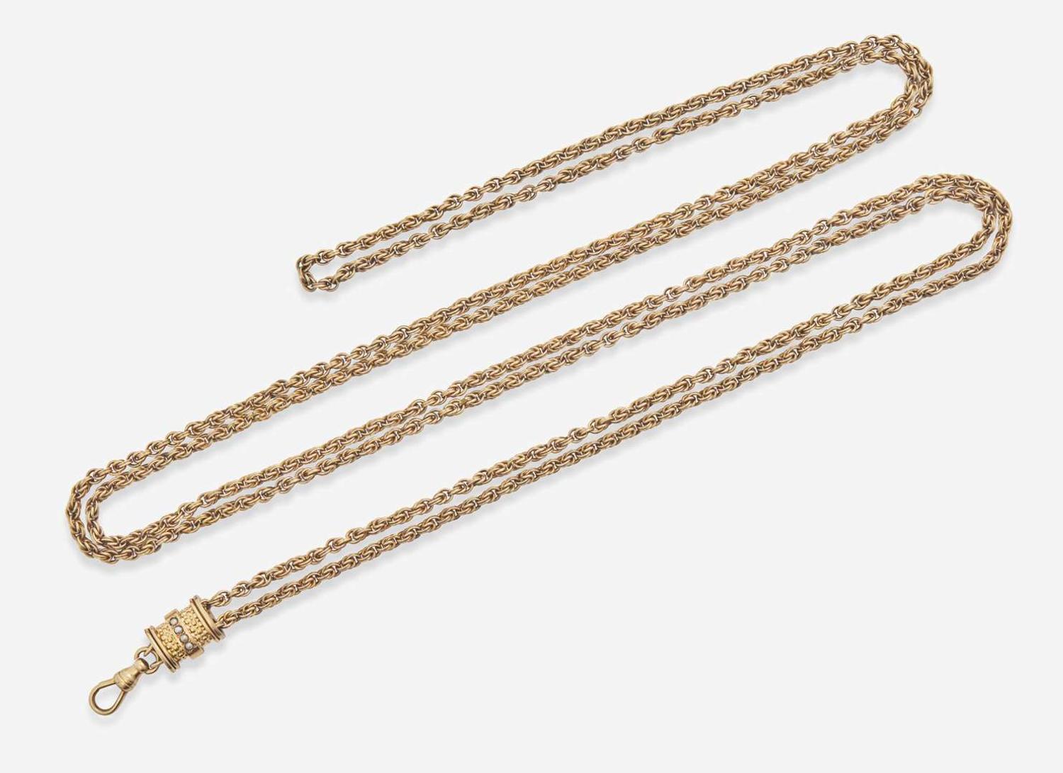 A 14K Yellow Gold Pocket Watch Chain